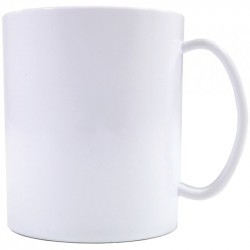 Caneca Plástica Branca TRANSFER LASER 325mls