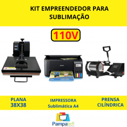 Kit Empreendedor A4 - Completo impressora prensa 38x38 e prensa de caneca 110V