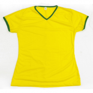 Baby look Brasil Verde e Amarelo modelo COPA