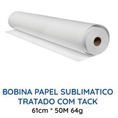 Bobina Papel Sublimático tratado tack 61x50m 64g