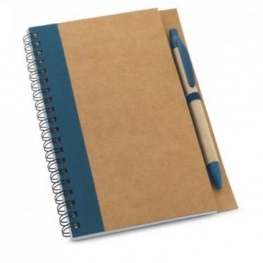 Caderno B6 espiral 60 folhas capa dura em papel kraft Incluso caneta