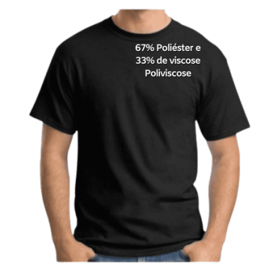 Camiseta Poliviscose Preta PV