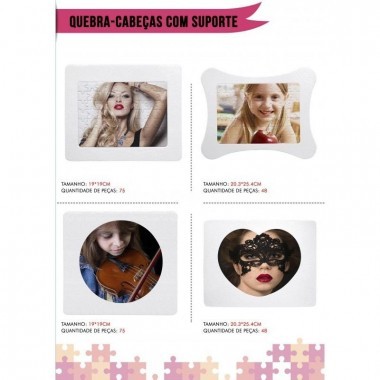 Porta retrato quebra-cabeça - vários modelos