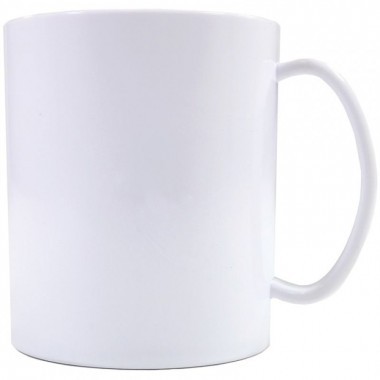Caneca Plástica Branca TRANSFER LASER 325mls