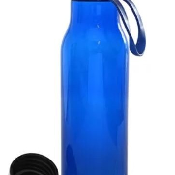 Garrafa Plástica Tritan Azul tampa Inox 600ml