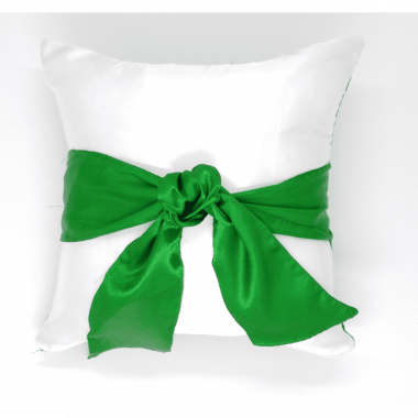 Capa de Almofada Cetim com Laço VERDE - 30x30 cm (capa + enchimento)