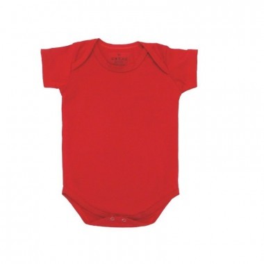 Body Bebê LISO Manga Curta Vermelho P AO GG