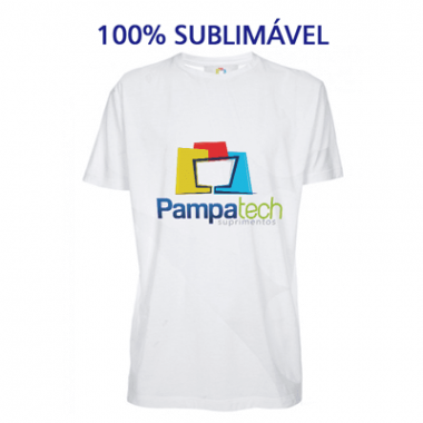 Camiseta Poliéster Branca - Adulto - Manga curta - LINHA PREMIUM