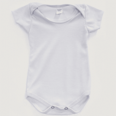 Body CANELADO Bebê Manga Curta Branco - para sublimação