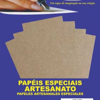 Papel Kraft Natural A4 240g 50 folhas para caixinhas artesanato