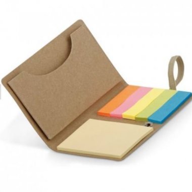 Porta cartões kraft c/ elástico 6 post it