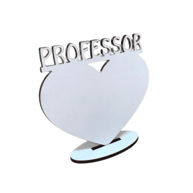 Porta Retrato coração professor MDF