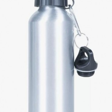 Squeeze Bolinha 500ml prata c/ mosquetão