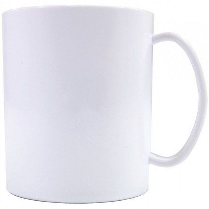Caneca Plástica Branca TRANSFER LASER 325mls