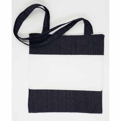 Bolsa Jeans com Zíper - Barra Branca