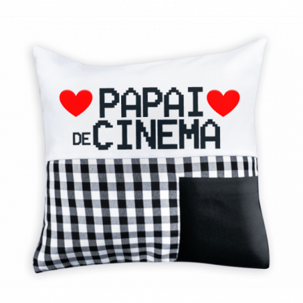 Almofada Xadrez com Bolso 30x30 cm (capa + enchimento)