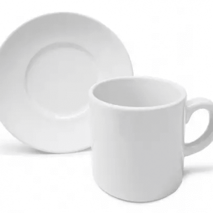 Caneca de cafezinho com Pires - CERÂMICA 80ML