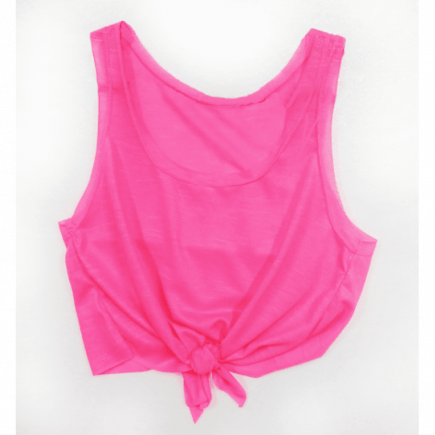 Cropped de Amarrar Rosa Florescente para Sublimação