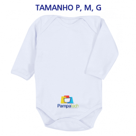 Body LISO Bebê Manga Longa Branco - para sublimação 