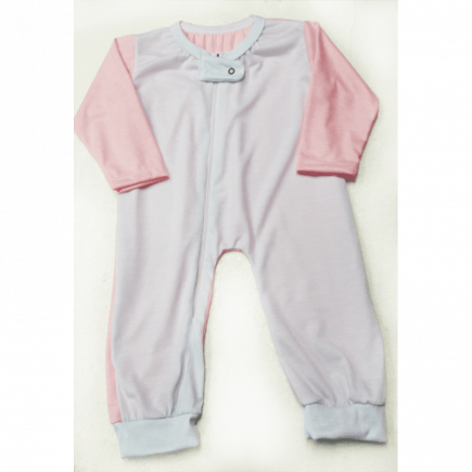 Body Macacão Raglan - Rosa bebê - COM ZIPER NA FRENTE