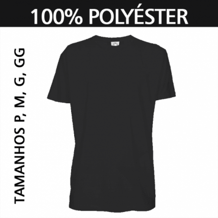 Camiseta Preta para Sublimação - Adulta Manga Curta Premium