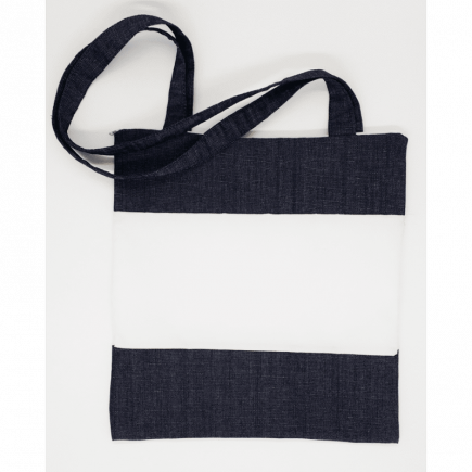 Bolsa Jeans com Zíper - Barra Branca
