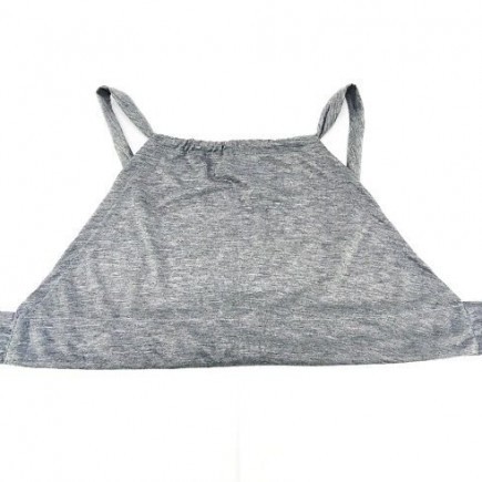 Cropped de amarrar nas costas - frente única - cinza mescla