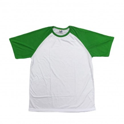 Camiseta RAGLAN VERDE Manga Curta Adulto para Sublimar