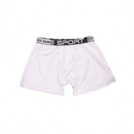 Cueca boxer branca com faixa preta ou vermelha
