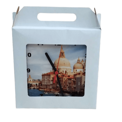 Embalagem caixinha relógio azulejo 20x20