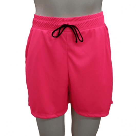 Camiseta Poliéster Branca c/ detalhe na manga rosa - LINHA PREMIUM