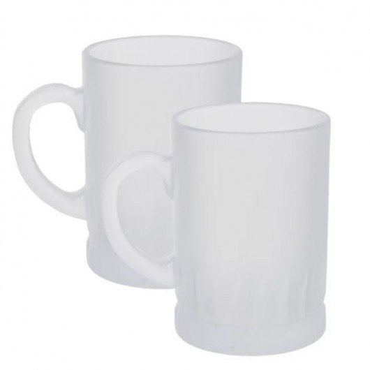 Caneca Chopp Vidro JATEADO 325ml para Sublimação - detalhe base