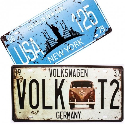 Placa estilo de carro (alumínio)