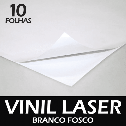 Vinil Adesivo laser branco fosco A4 - 10 folhas