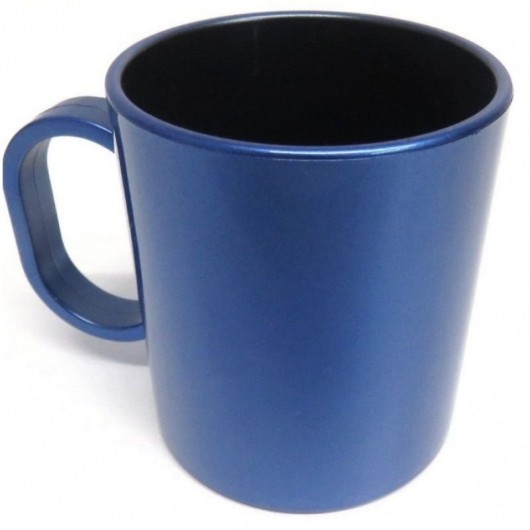 Caneca plástica metalizada