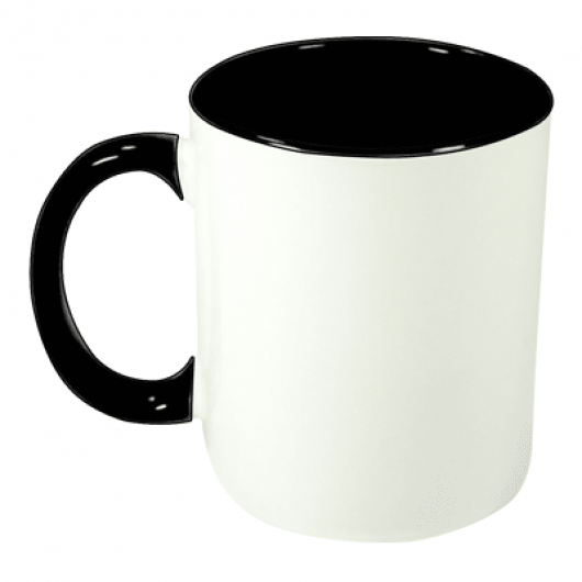 Caneca Interior e alça colorida cerâmica 325ml