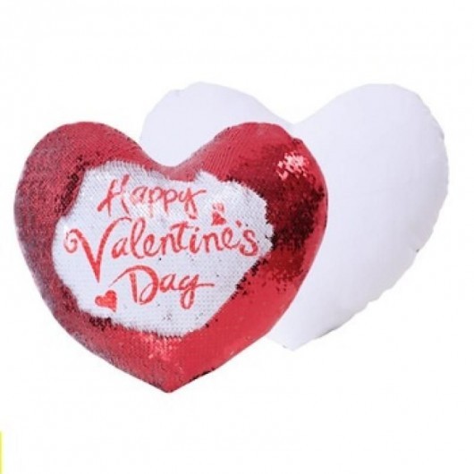 Capa de almofada coração lantejoula