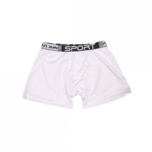 Cueca boxer branca com faixa preta ou vermelha