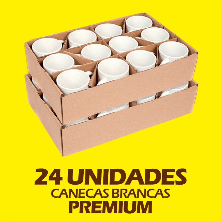 Caneca de Cerâmica Branca - IMPORTADA PREMIUM - CLASSE AAA - 24 unidades