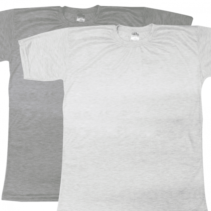 Camiseta Cinza Mescla 100% Poliéster ANTI-PILLING Premium