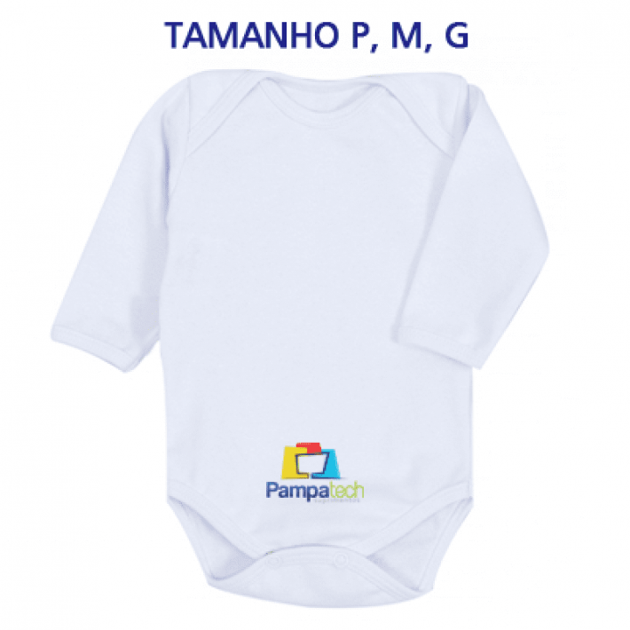 Body LISO Bebê Manga Longa Branco - para sublimação 