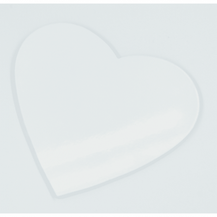 Azulejo Cerâmica Coração Branco - 17 cm X 16 cm