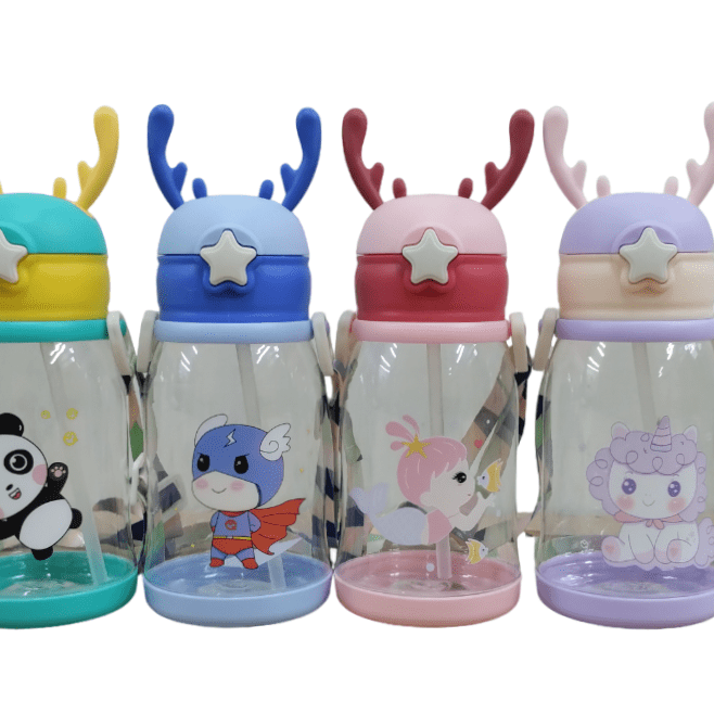Garrafa De Água Portátil Alce Infantil Com Desenho Colorido