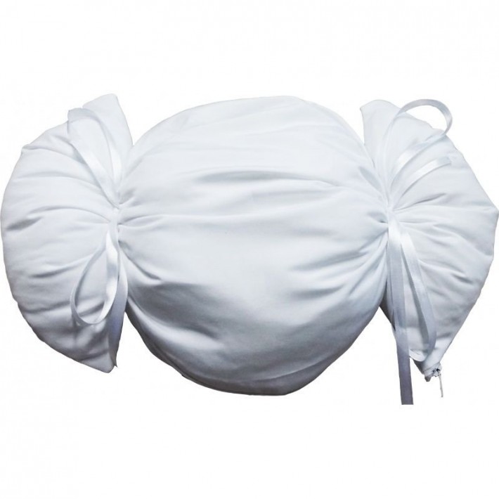 Almofada Bombom Branca - 20x40 cm (capa + enchimento)