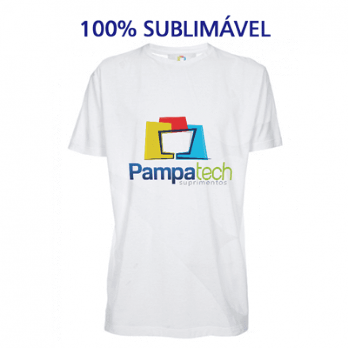 Camiseta Poliéster Branca - Adulto - Manga curta - LINHA PREMIUM