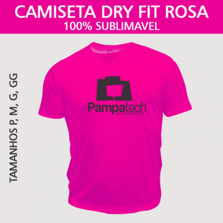 Camiseta Dry Fit Lisa - Tecido Rosa/Pink (novo tom)