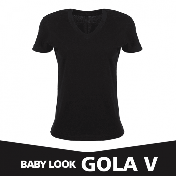 BABY LOOK PRETA GOLA V