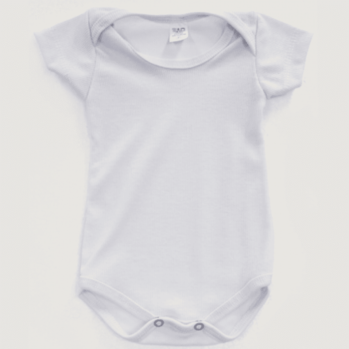 Body CANELADO Bebê Manga Curta Branco - para sublimação