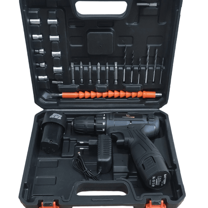 Parafusadeira Furadeira Sem Fio Bateria 12v c/ Maleta