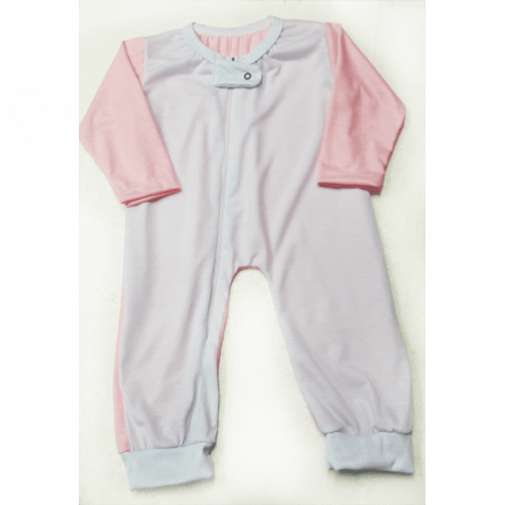 Body Macacão Raglan - Rosa bebê - COM ZIPER NA FRENTE